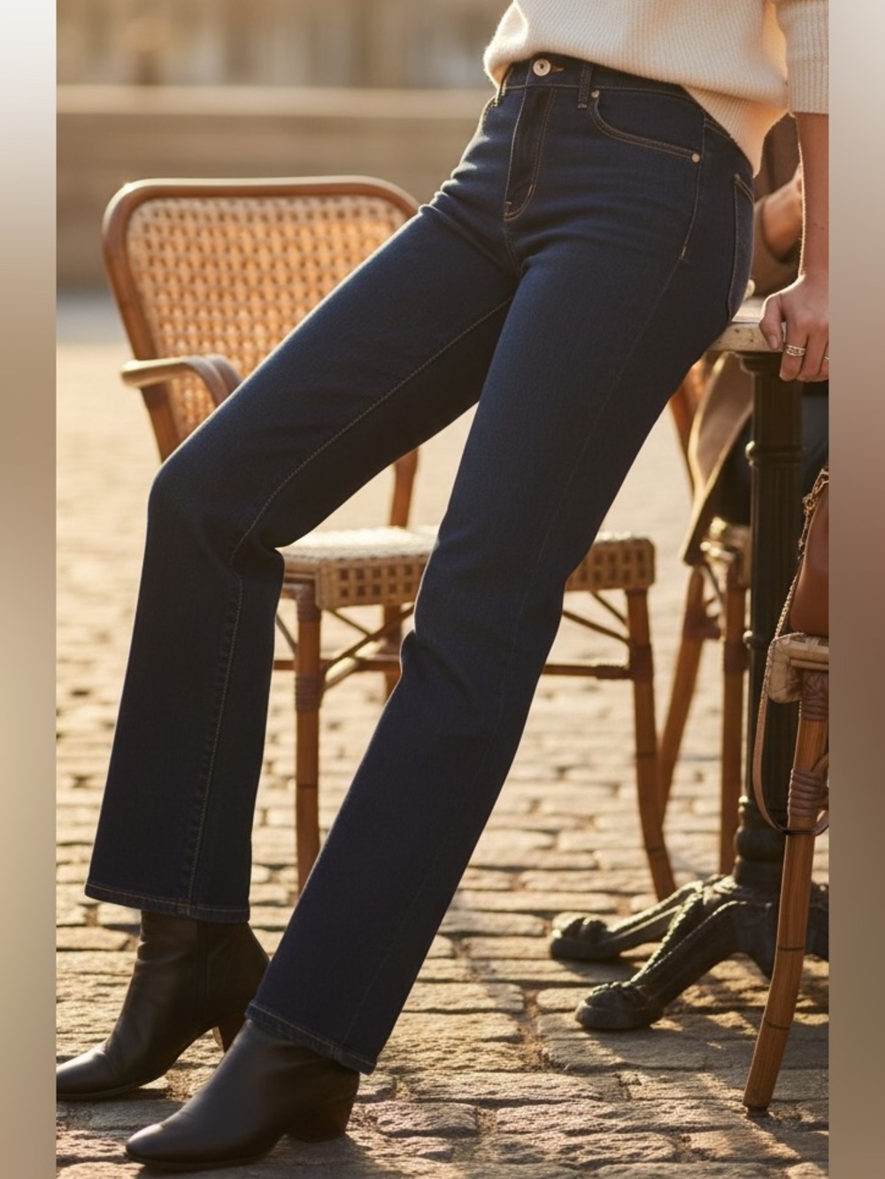 Tahari Dark Indigo Straight Leg Jeans